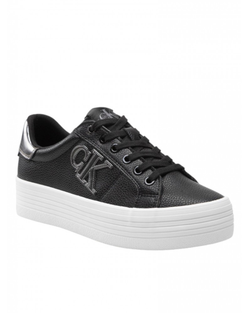 Calvin Klein sneakers in pelle nera con plateau