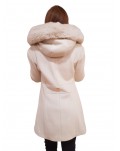 Fracomina cappotto beige con cappuccio impellicciato fr24wc1016w57901-108