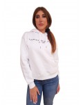 Tommy Hilfiger felpa bianca con cappuccio mdrn corp ww0ww43598ycf