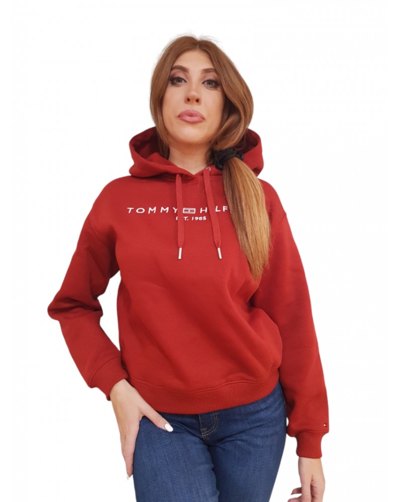 Tommy Hilfiger felpa donna con cappuccio dark magma mdrn corp ww0ww43598xnn