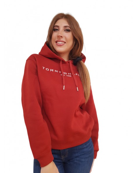 Tommy Hilfiger felpa donna con cappuccio dark magma mdrn corp ww0ww43598xnn