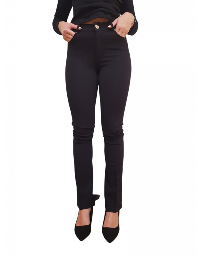 Pantalone donna Fracomina Bella B bootcut nero punto Milano