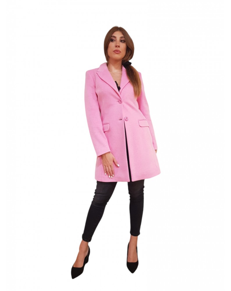 Cappotto Fracomina slim monopetto rosa