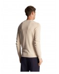 Lyle & Scott maglia uomo girocollo tinta unita beige tonal eagle kn821ton-w870