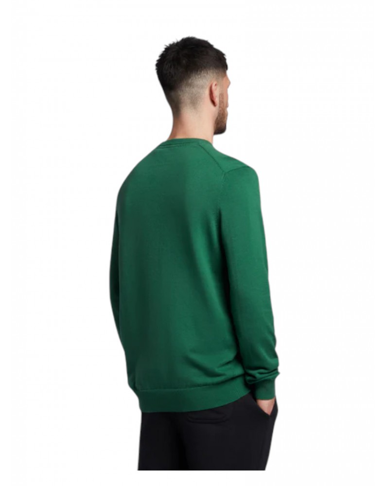 Lyle & Scott maglia uomo girocollo cotton crew neck jumper english green