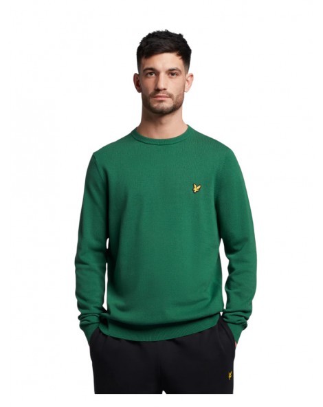 Lyle & Scott maglia uomo girocollo cotton crew neck jumper english green