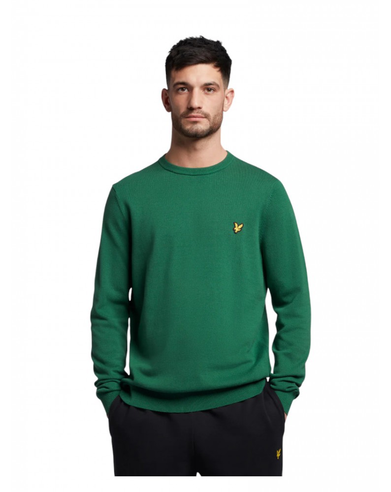 Lyle & Scott maglia uomo girocollo cotton crew neck jumper english green