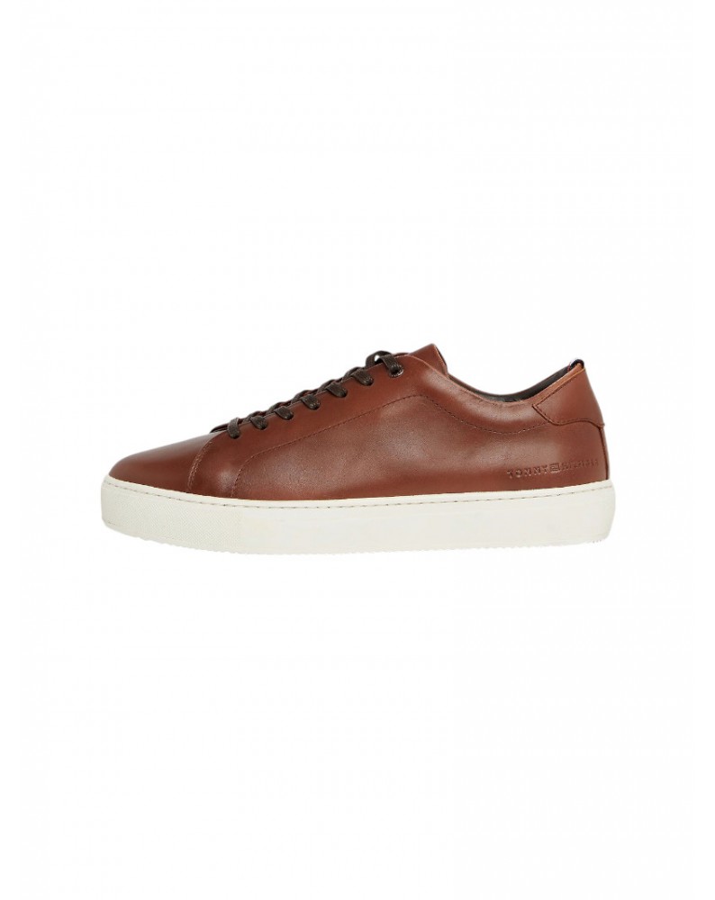 Tommy Hilfiger sneakers uomo cuoio in pelle premium heritage fm0fm04832gtu