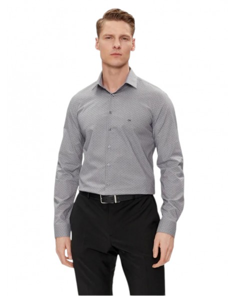 Calvin Klein camicia night sky slim fit stretch collar dobby k10k112587-chw