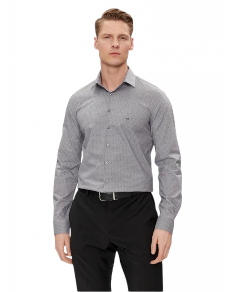 Calvin Klein camicia night sky slim fit stretch collar dobby k10k112587-chw