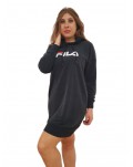 Fila felpa donna lunga nera Elish oversize con cappuccio