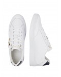 Tommy Hilfiger Court sneakers bianca con dettagli in tessuto fw0fw07106-ybs