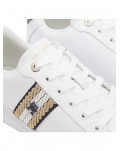 Tommy Hilfiger Court sneakers bianca con dettagli in tessuto fw0fw07106-ybs