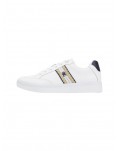 Tommy Hilfiger Court sneakers bianca con dettagli in tessuto fw0fw07106-ybs