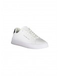 Tommy Hilfiger sneakers uomo in pelle court leather grain ess white desert sky