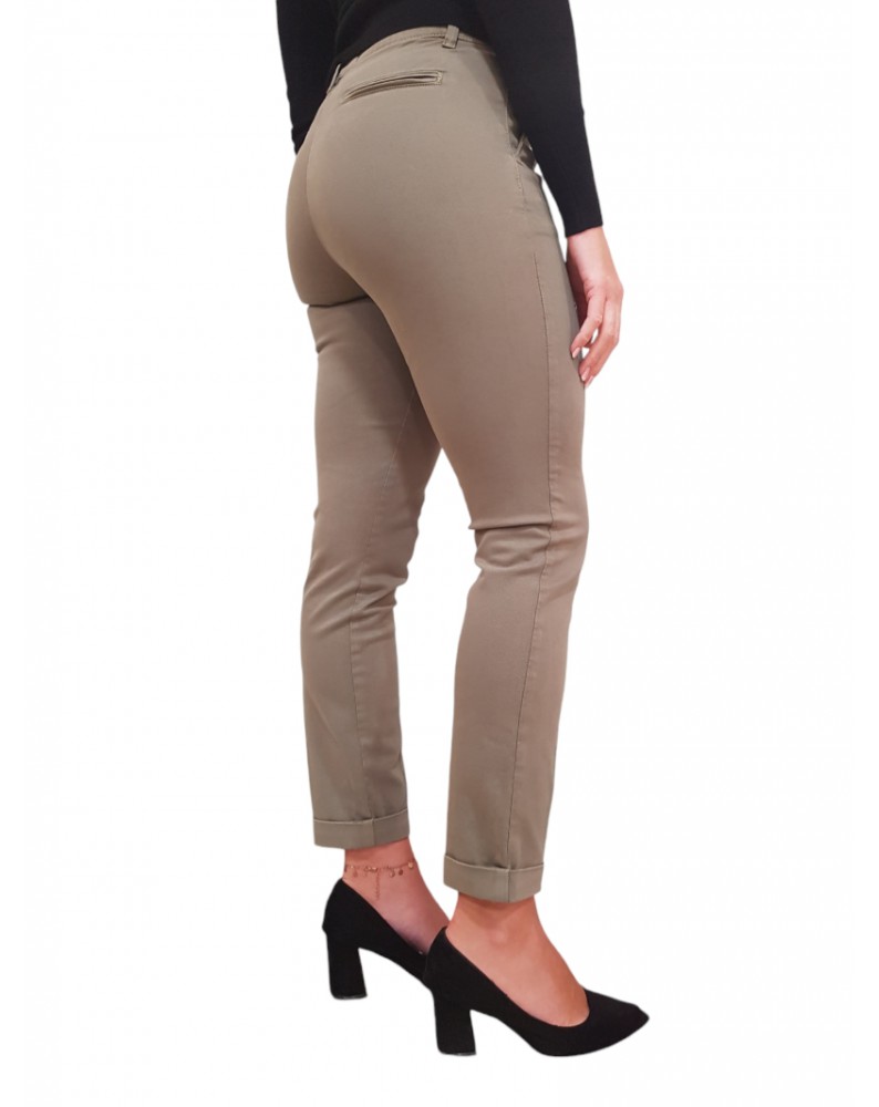 Fracomina pantalone chinos slim verde fp24wv4001w72001-205