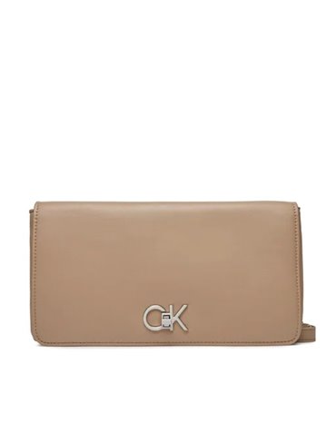 Calvin Klein borsetta re-lock double gusette silver mink k60k611336-pfa