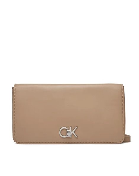 Calvin Klein borsetta re-lock double gusette silver mink k60k611336-pfa