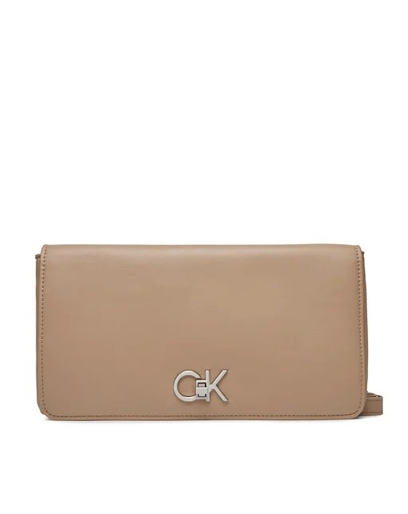 Calvin Klein borsetta re-lock double gusette silver mink k60k611336-pfa