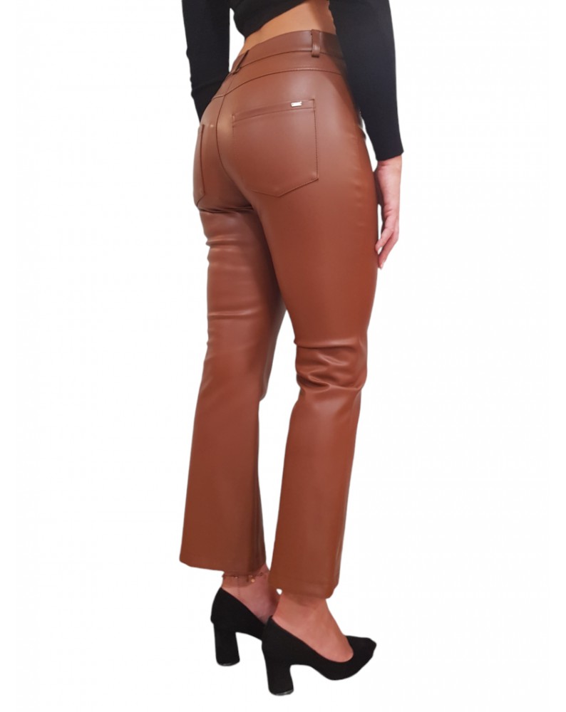 Gaudi pantalone marrone finta pelle 221fd28001