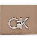 Calvin Klein borsetta re-lock double gusette silver mink k60k611336-pfa