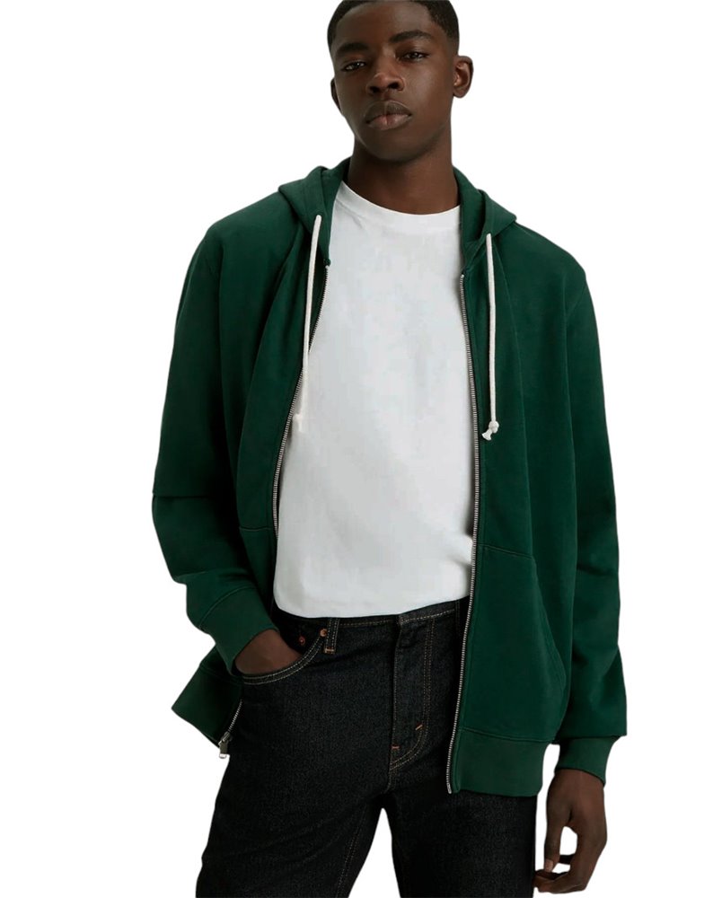 Levi's felpa verde con cappuccio e zip housemark original 34584-0033