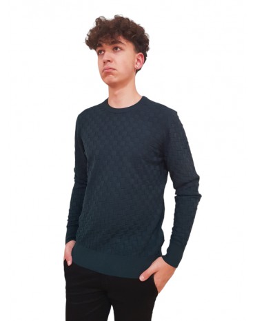 Maglia uomo Calvin Klein verde girocollo basket weave k10k113747-m14