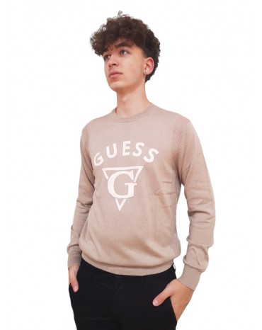 Guess maglia beige con logo Edgar m4br06z3h82-g1dh