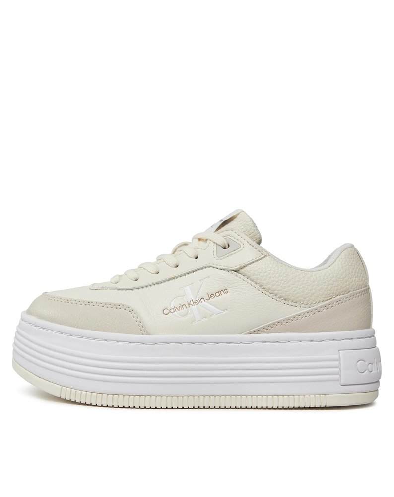 Calvin Klein jeans sneakers bold flatform low lace mix creamy/eggshell