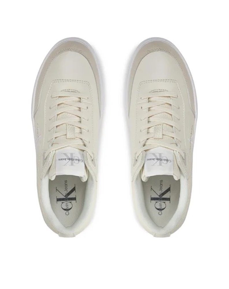 Calvin Klein jeans sneakers bold flatform low lace mix creamy/eggshell