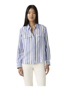 Camicia Donna Levi's Elaine Utility Bold Stripe Blue | Wellington