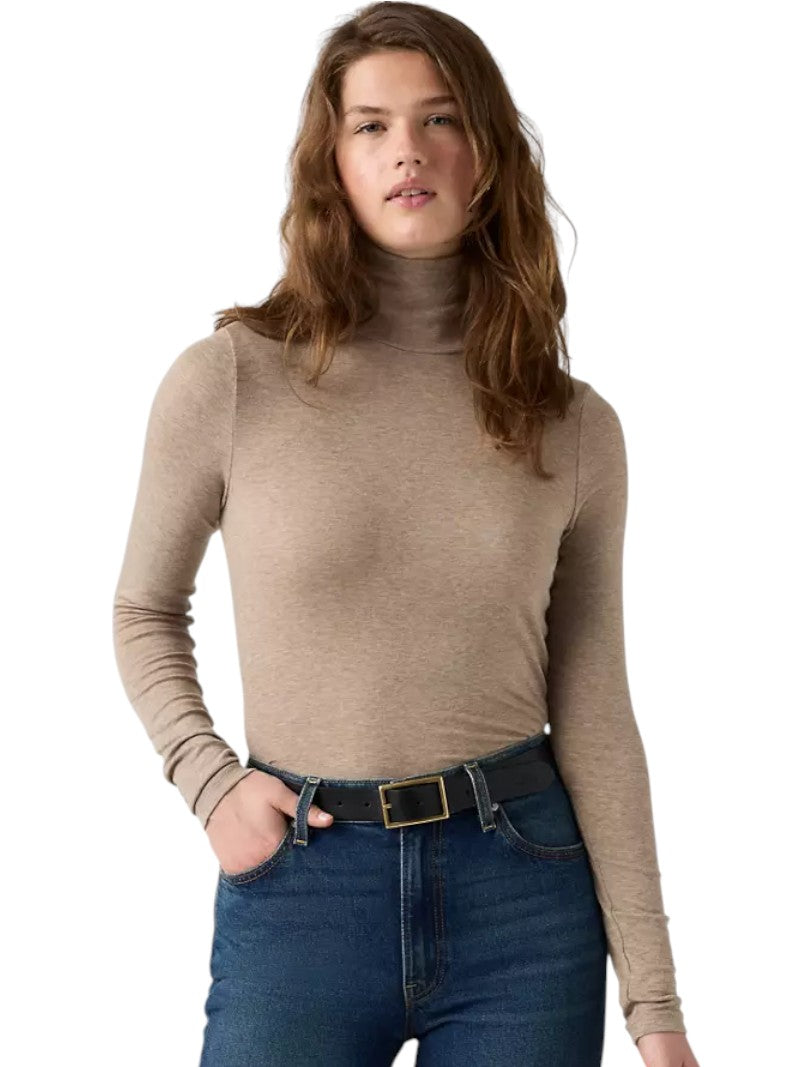 T-Shirt Dolcevita Levi's Mia a Manica Lunga in Tencel e Lana
