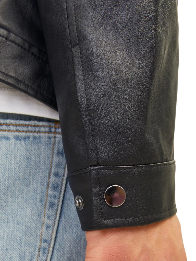 Giacca Biker Jack & Jones Edylan Finta Pelle | Wellington Jeans