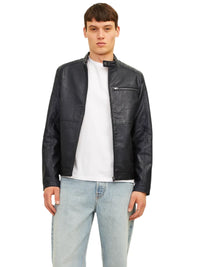 Giacca Biker Jack & Jones Edylan Finta Pelle | Wellington Jeans
