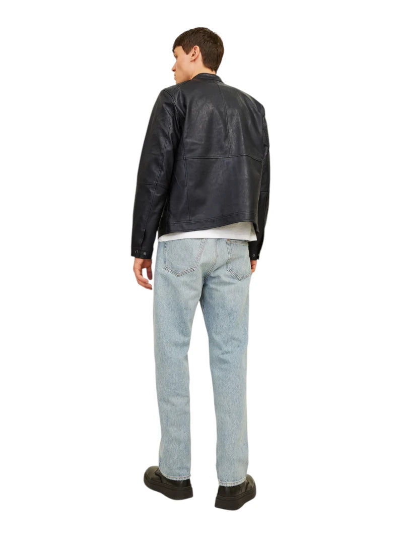 Giacca Biker Jack & Jones Edylan Finta Pelle | Wellington Jeans