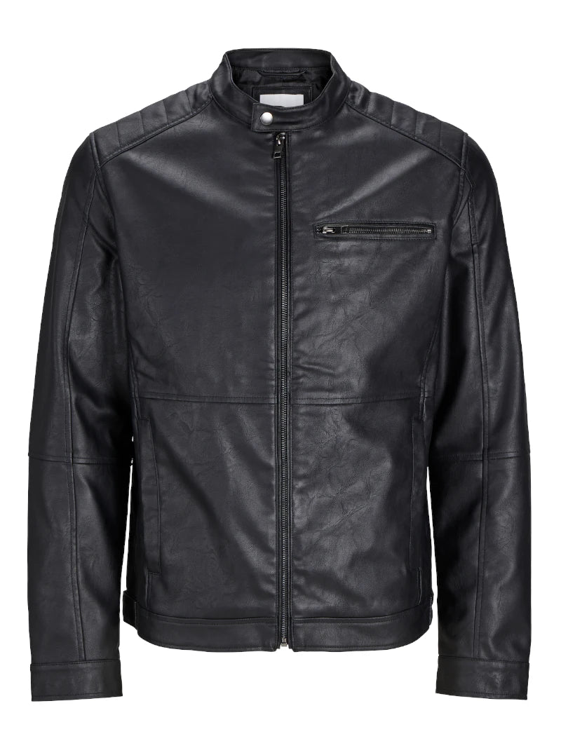 Giacca Biker Jack & Jones Edylan Finta Pelle | Wellington Jeans