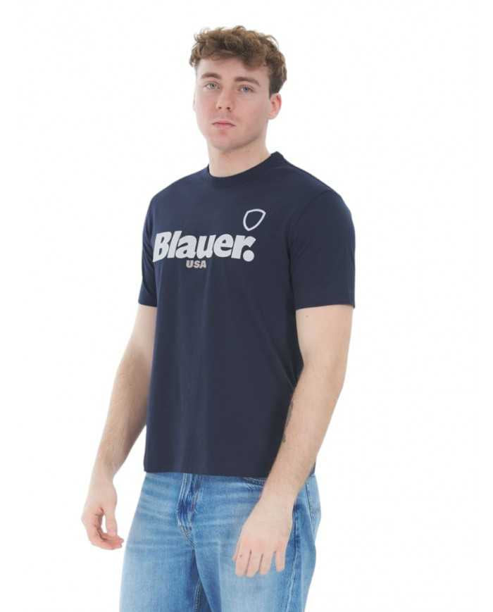 T-shirt Blauer Favre Uomo Logo 3D Gommato | Wellington Jeans