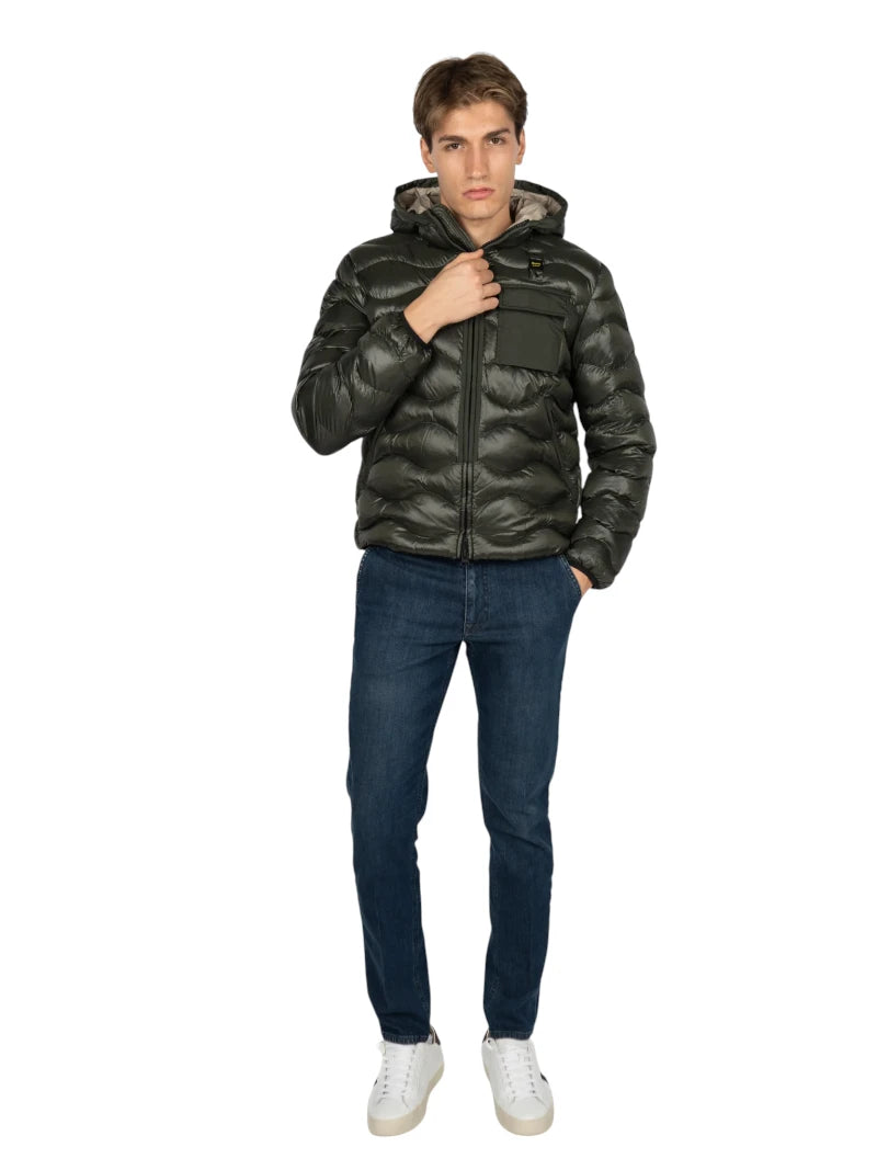 Piumino Onde Bryant Blauer Nero | Wellington Jeans
