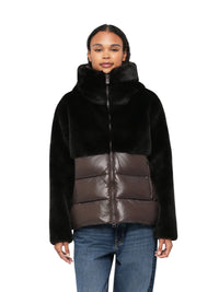 Piumino Donna Blauer Fanevil in Eco-Pelliccia