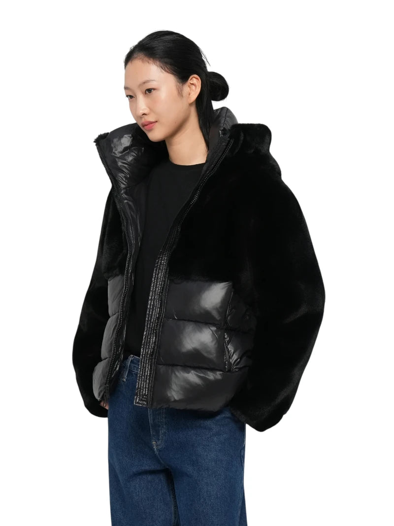 Piumino Donna Blauer Fanevil in Eco-Pelliccia