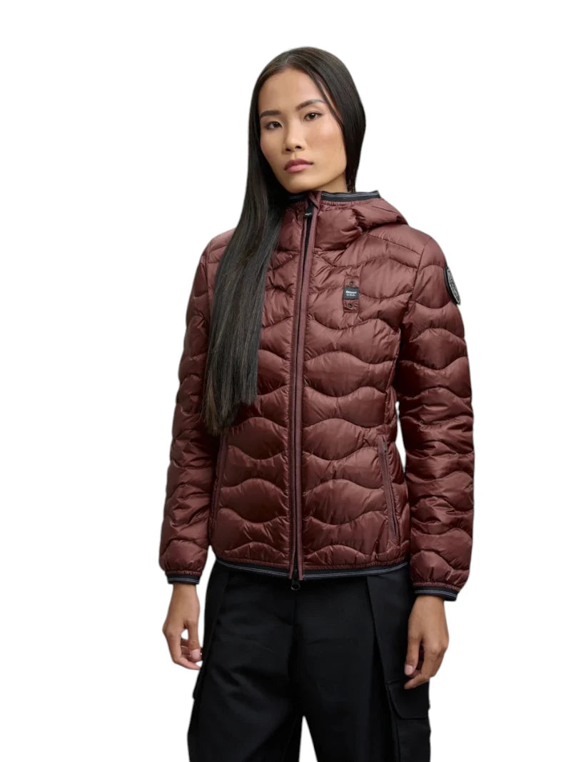 Piumino Blauer Camelia Donna ad Onde con Cappuccio