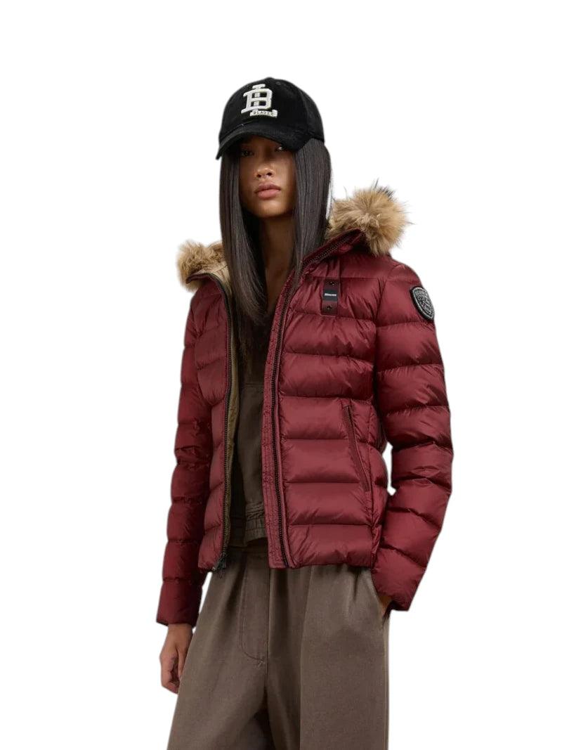 Piumino Blauer Arcadia Donna Lucido Pelliccia