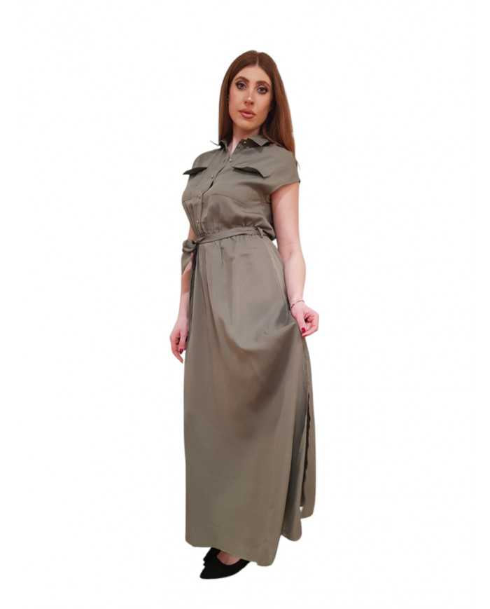 Abito Chemisier Gaudì Lungo in Lyocell con Cintura | Wellington Jeans