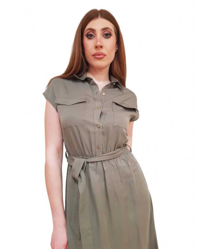 Abito Chemisier Gaudì Lungo in Lyocell con Cintura | Wellington Jeans
