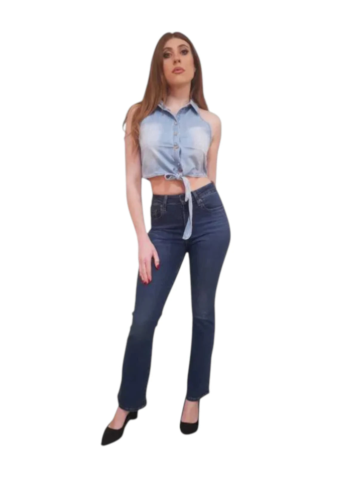 Top Donna Gaudì in Chambray con Bottoni | Wellington Jeans