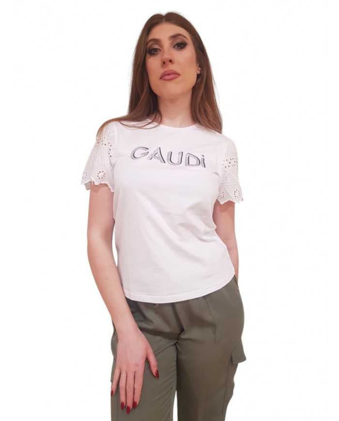 T-shirt Gaudì Donna con Maniche in Pizzo Regular | Wellington Jeans