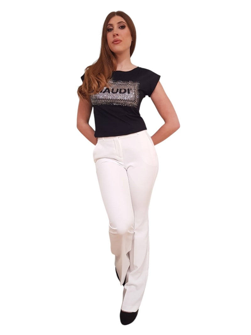T-shirt Donna Gaudì con Stampa Floreale e Strass | Wellington