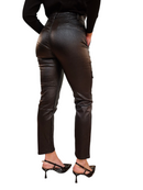 Pantaloni Gaudi Similpelle Cargo Slim Fit Urbano Marroni