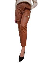 Pantaloni Gaudi Similpelle Cargo Slim Fit Urbano Marroni