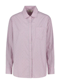 Camicia Gaudi Donna Righe Strass Rosa Scintillante
